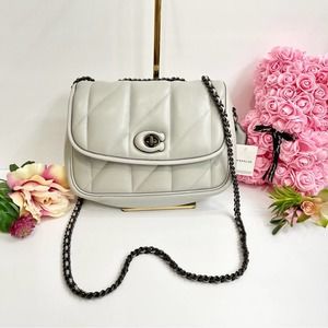 NEW COACH Madison Quilted Pillow Leather Shoulder Bag in Dove Grey